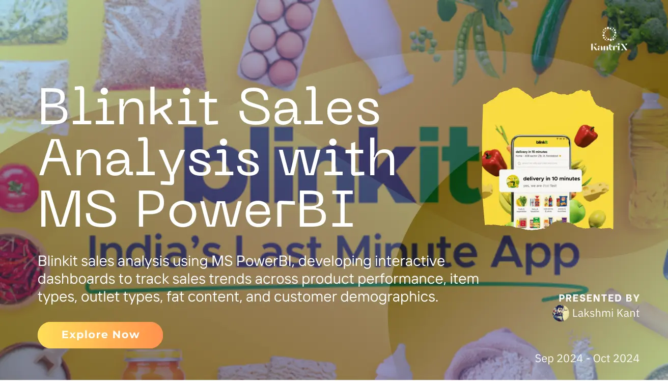 Blinkit Sales Analysis with MS PowerBI Slide 1